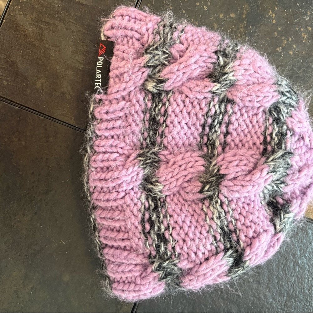 Pink and Gray Women’s Knit Hat